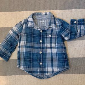 5/$30 Baby Long Sleeve Plaid Button Down